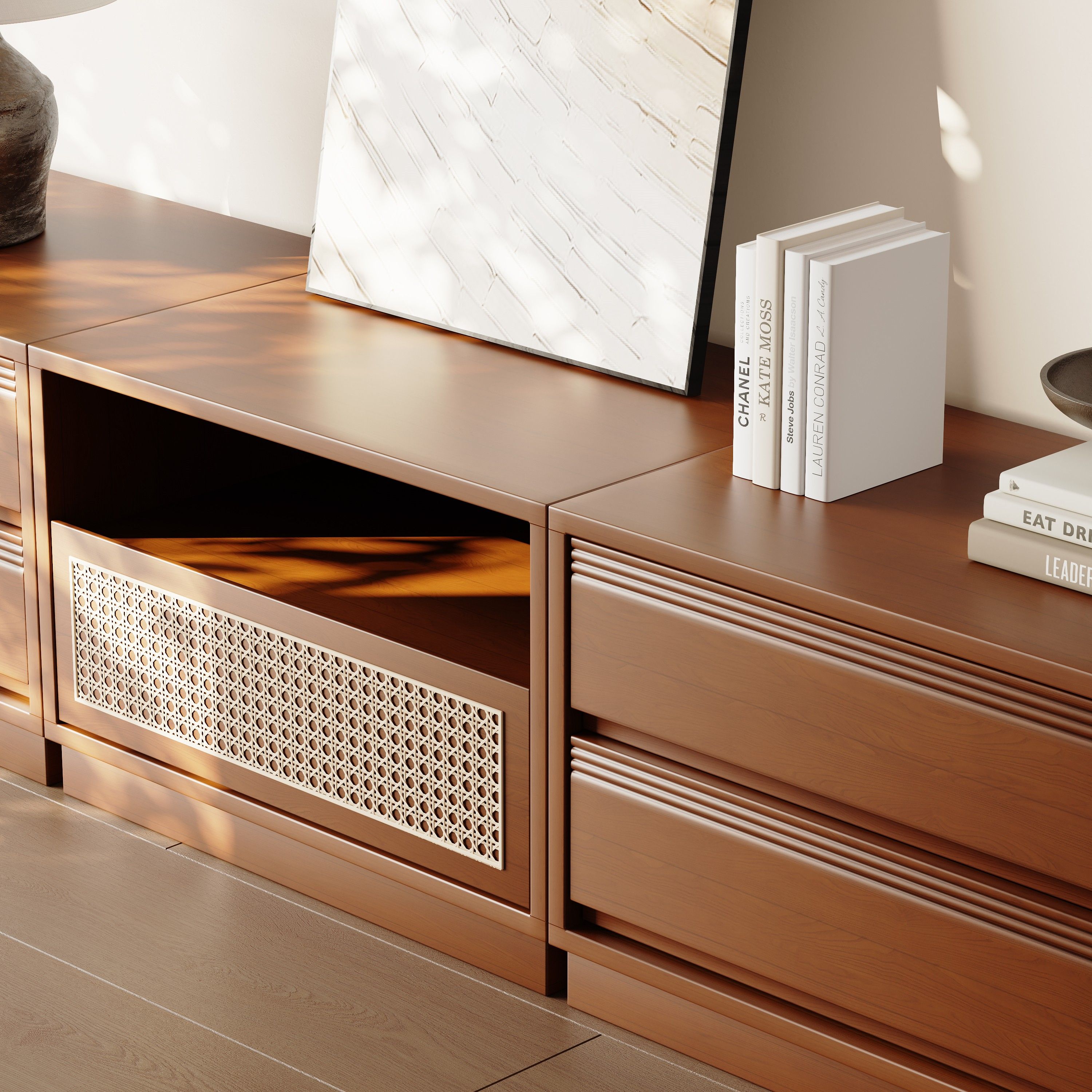 with Drawers Cherry Wood Color Cherry Wood TV Stands