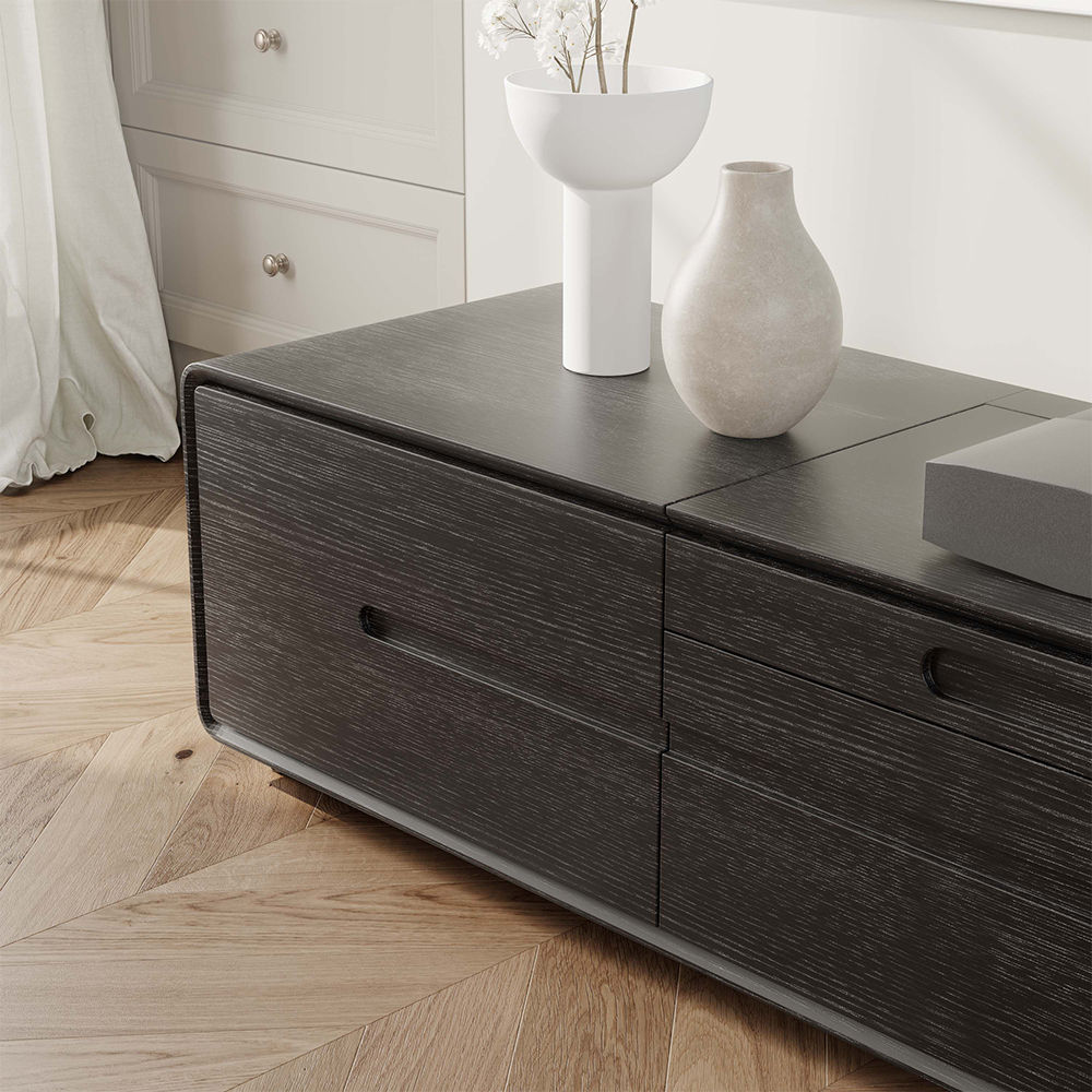 with Drawers Black MDF TV Stands