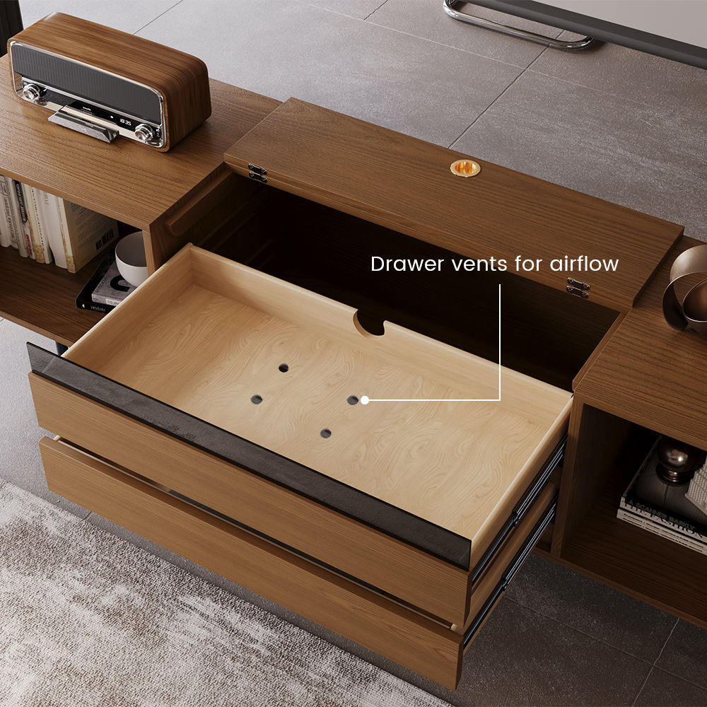 Partly Assemble Walnut Color MDF TV Stands