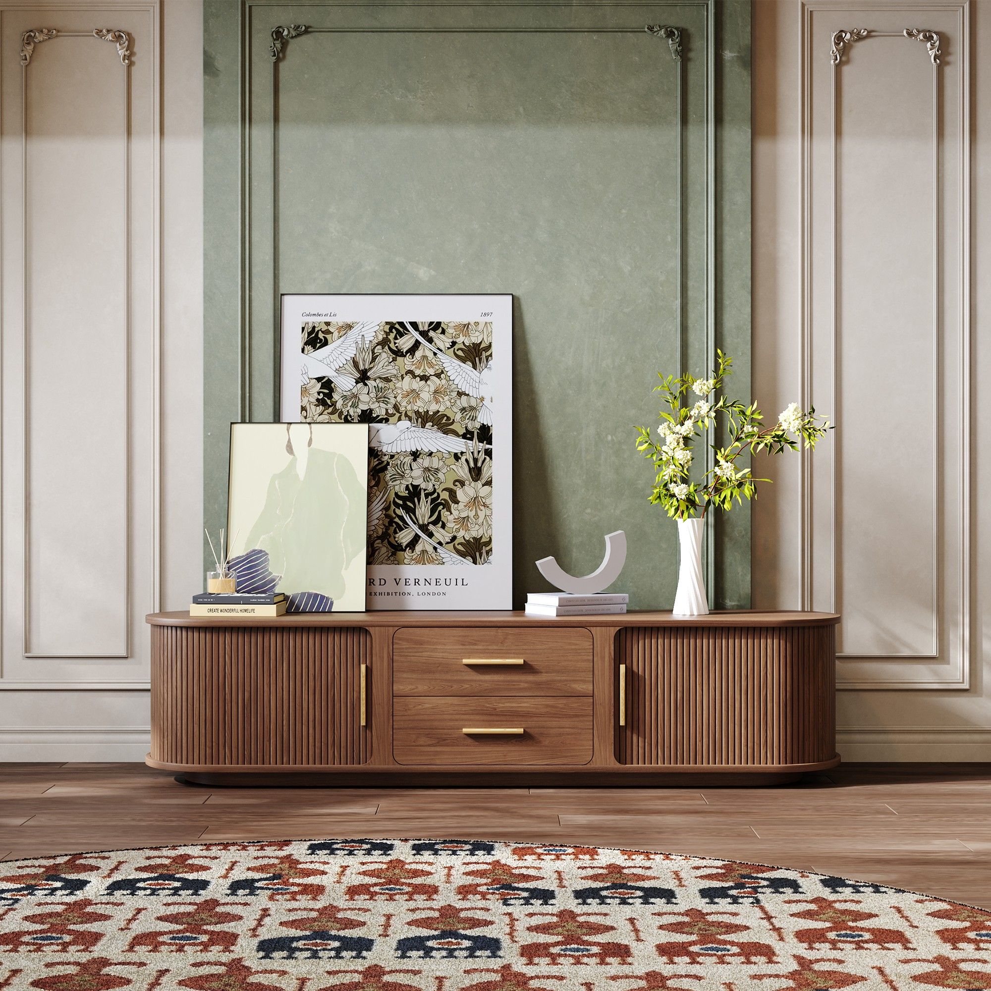 Walnut Color Plywood TV Stands