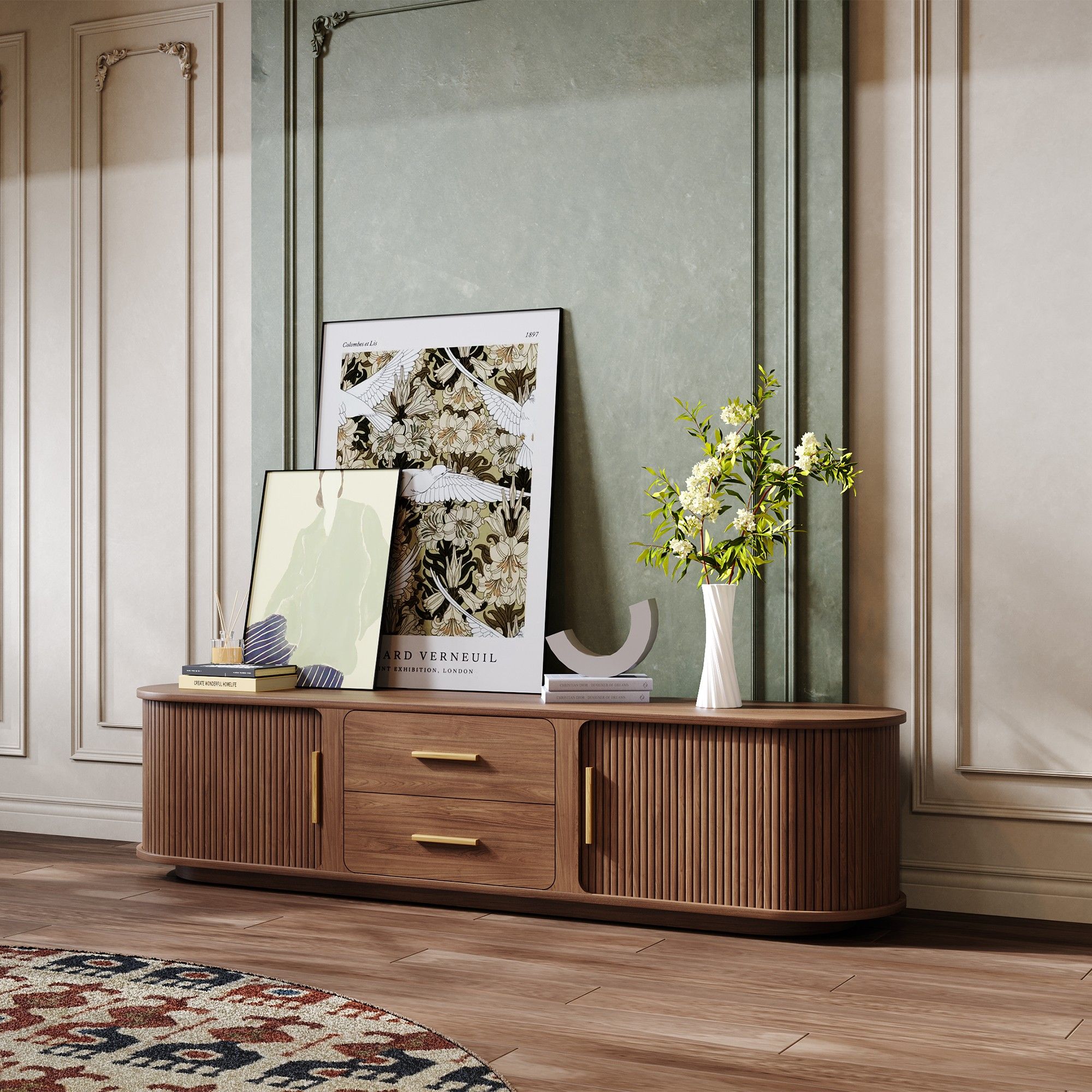 Walnut Color Plywood TV Stands