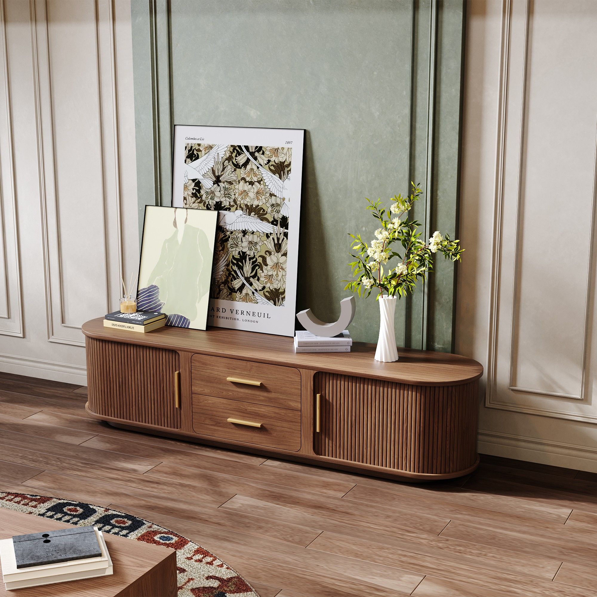 Walnut Color Plywood TV Stands