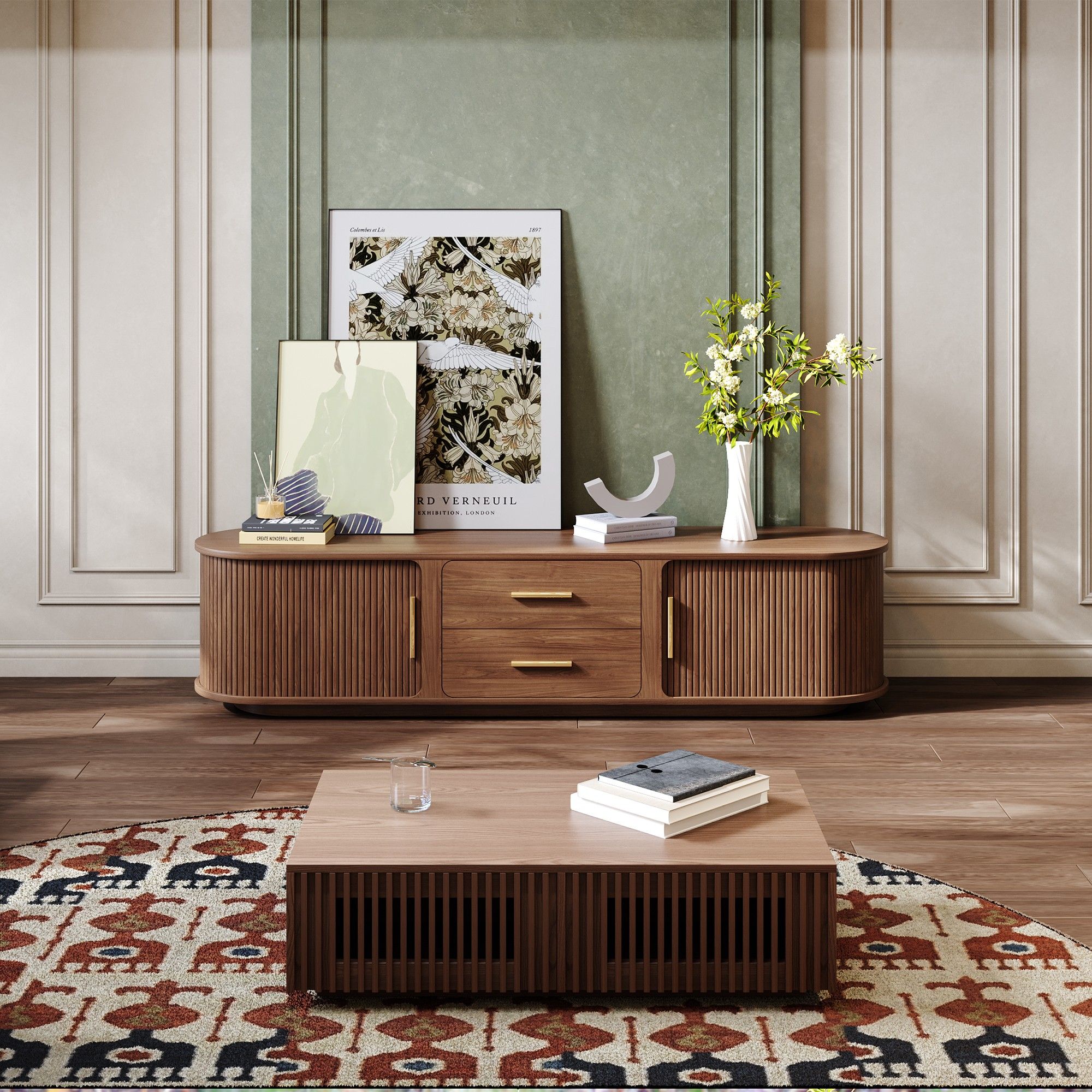 Walnut Color Plywood TV Stands
