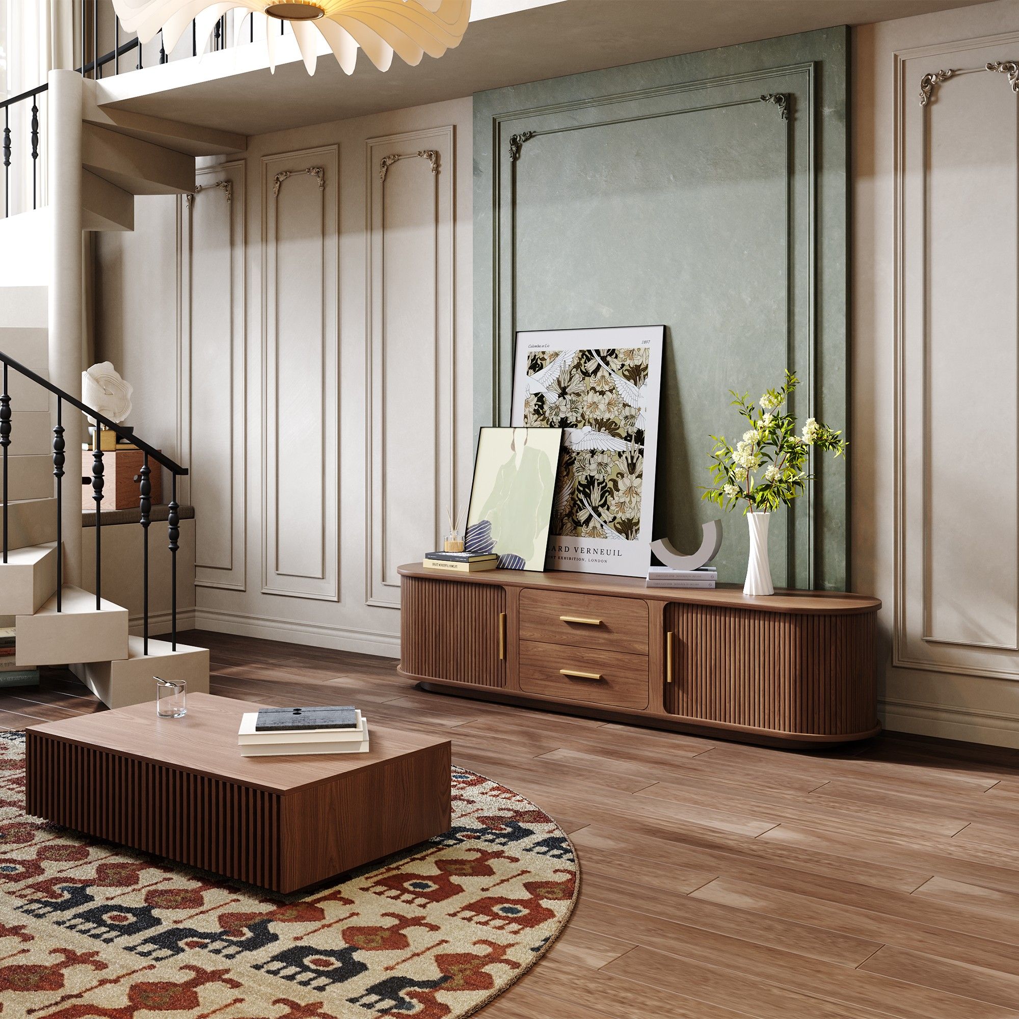 Walnut Color Plywood TV Stands
