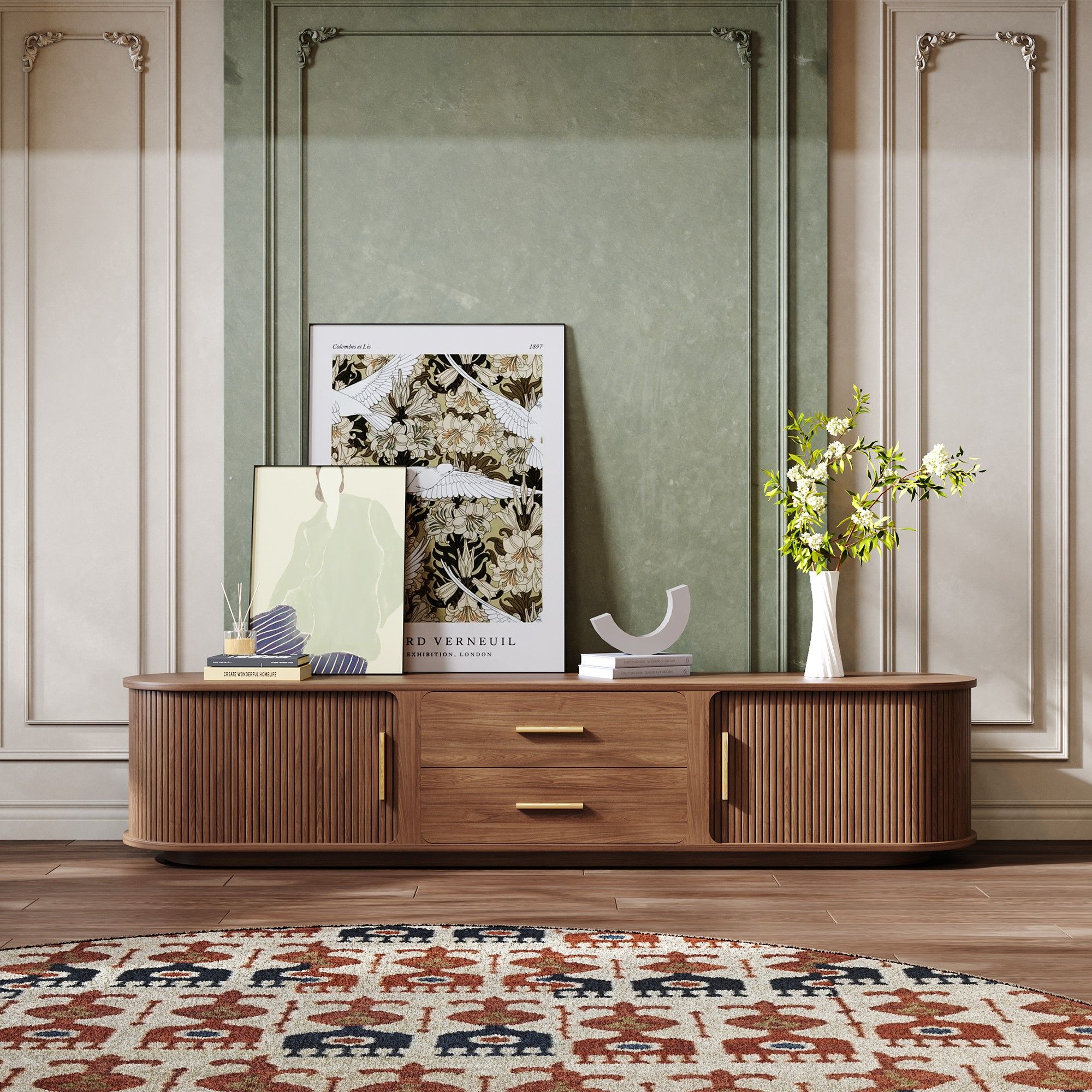 Walnut Color Plywood TV Stands