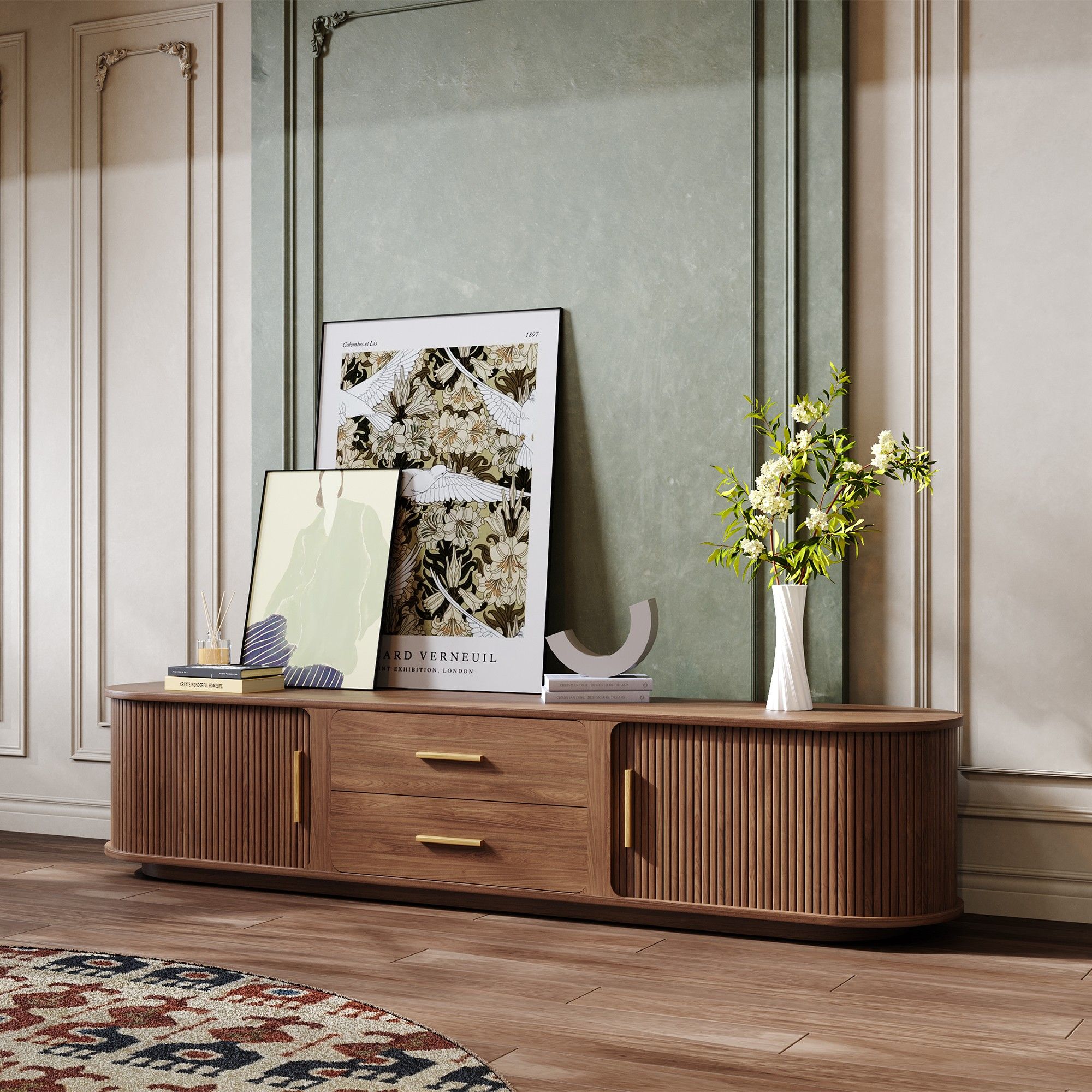 Walnut Color Plywood TV Stands