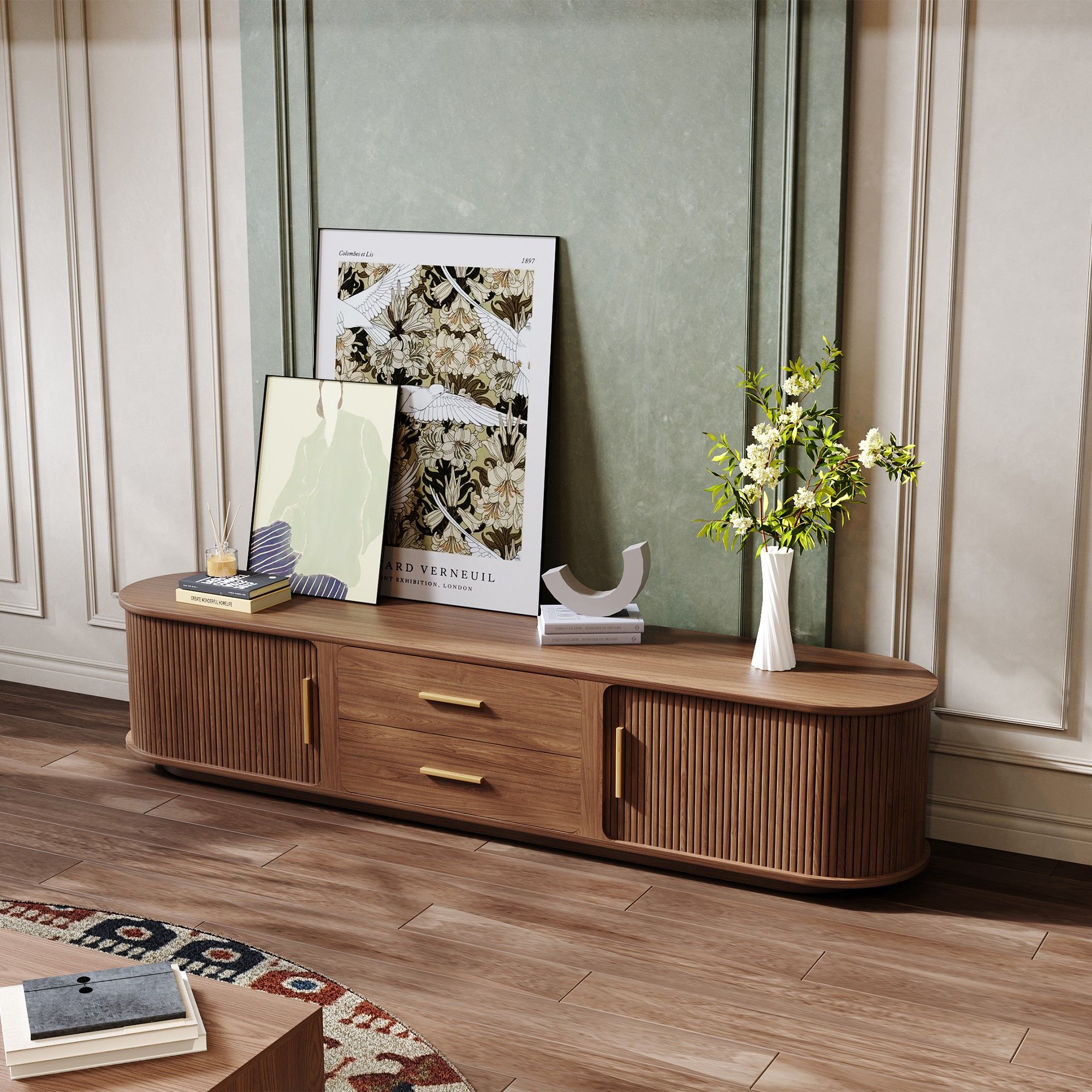 Walnut Color Plywood TV Stands