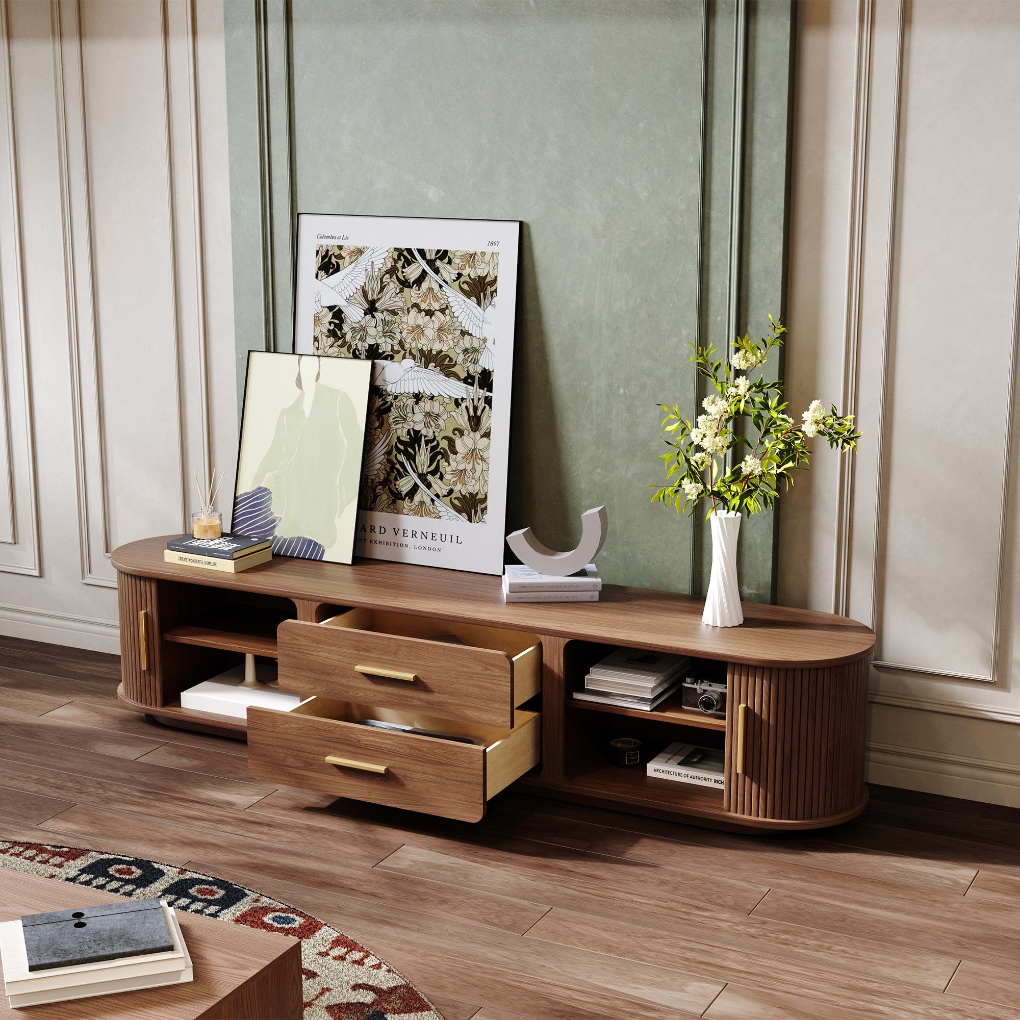 Walnut Color Plywood TV Stands