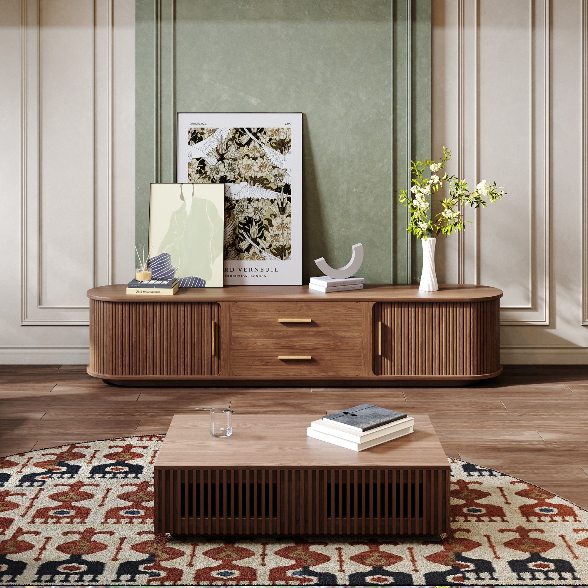 Walnut Color Plywood TV Stands