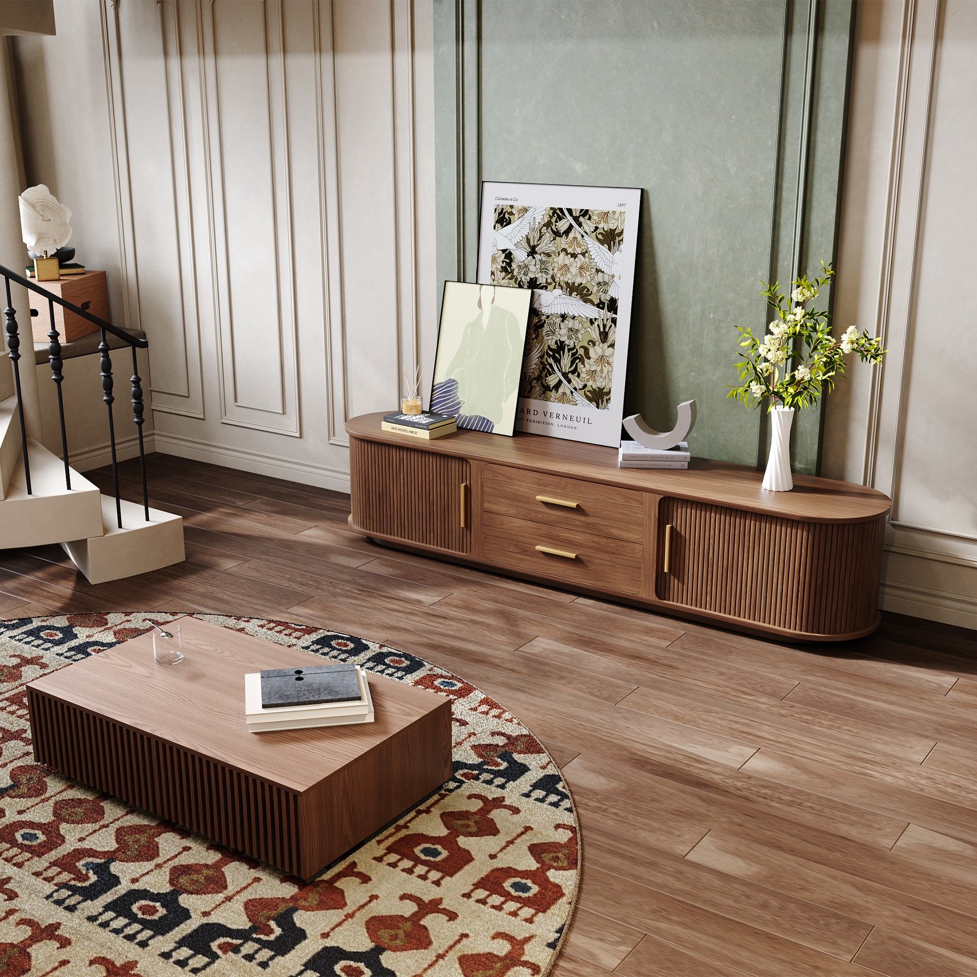 Walnut Color Plywood TV Stands