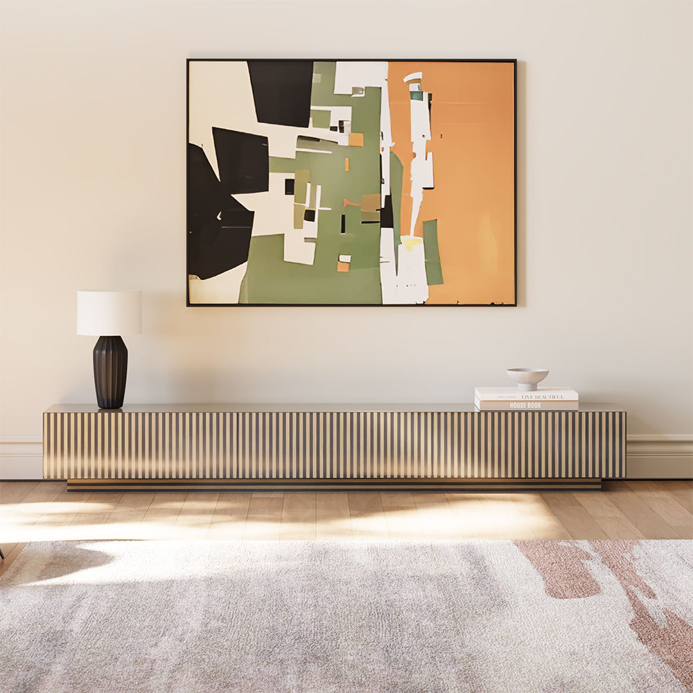 Modern Khaki & Black MDF TV Stands