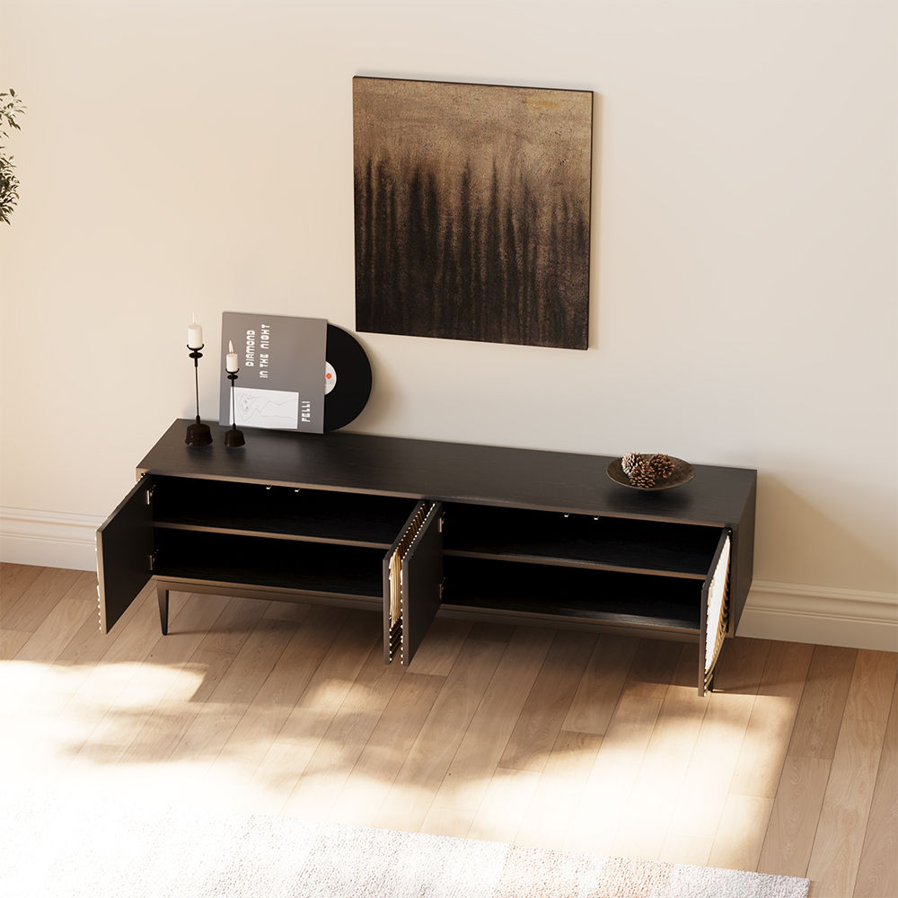 Modern Minimalist Black MDF TV Stands
