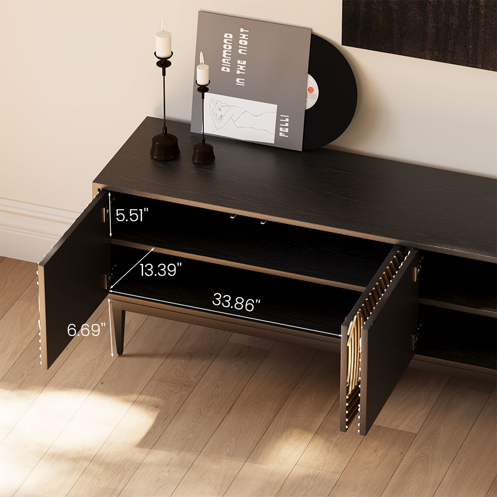 Floor TV Stand Black MDF TV Stands