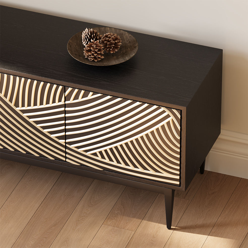 Floor TV Stand Black MDF TV Stands