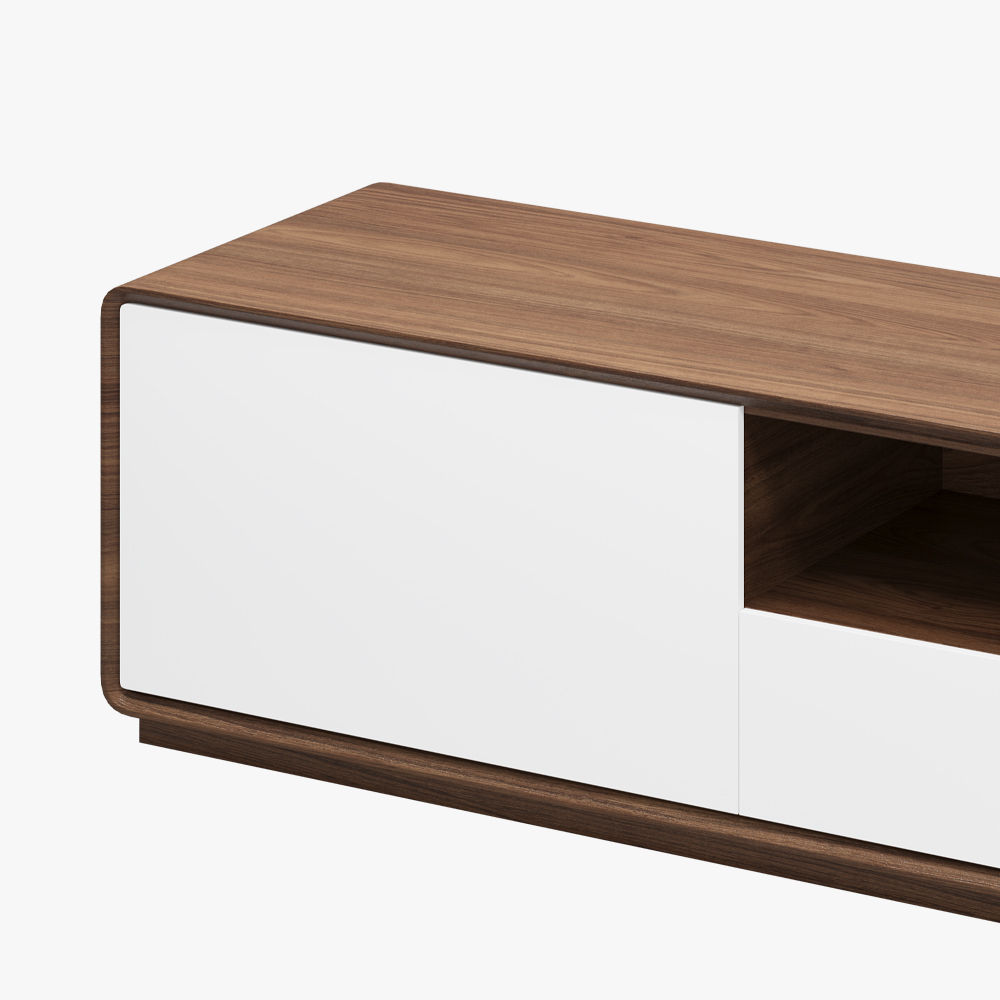 with Drawers Dark Wood & White MDF TV Stands