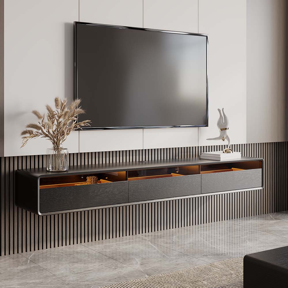 Floating Black MDF TV Stands