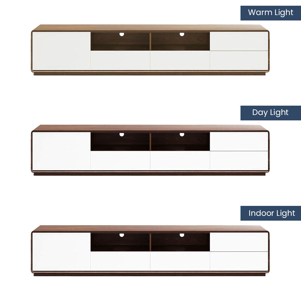 Walnut Dark Wood & White MDF TV Stands