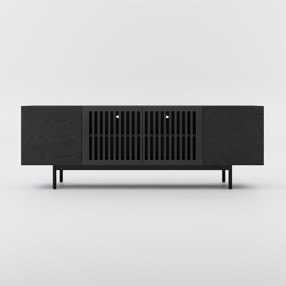 with Cabinets Black MDF TV Stands