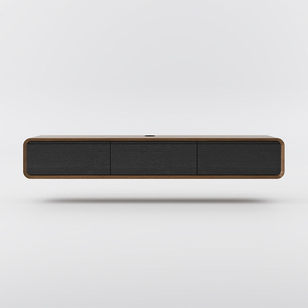 Modern Dark Wood & Black MDF TV Stands