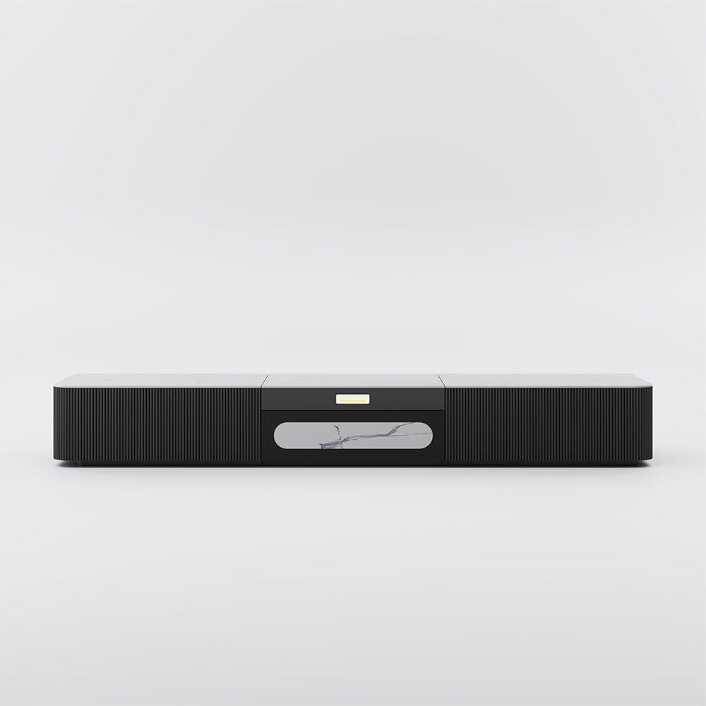 For Projector White & Black Sintered Stone TV Stands