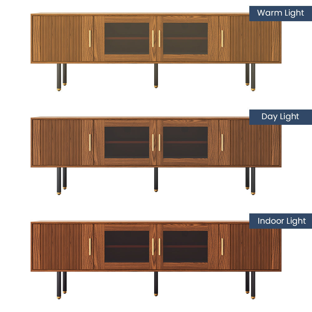 with Storage Walnut Color MDF TV Stands