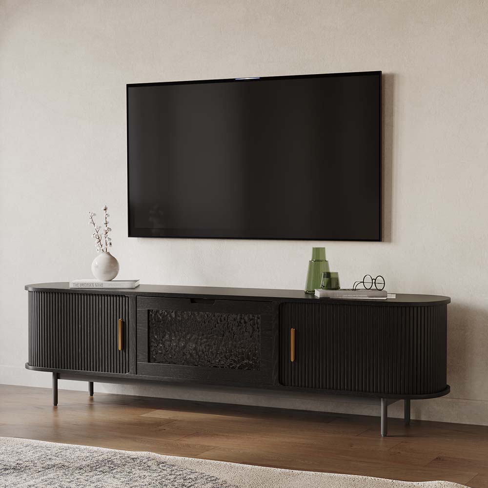 Walnut Black MDF TV Stands