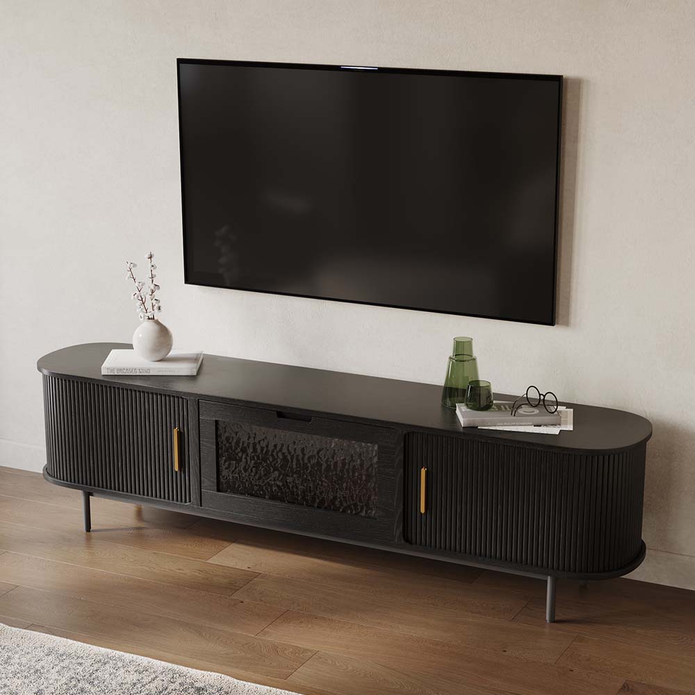 Floor TV Stand Black MDF TV Stands