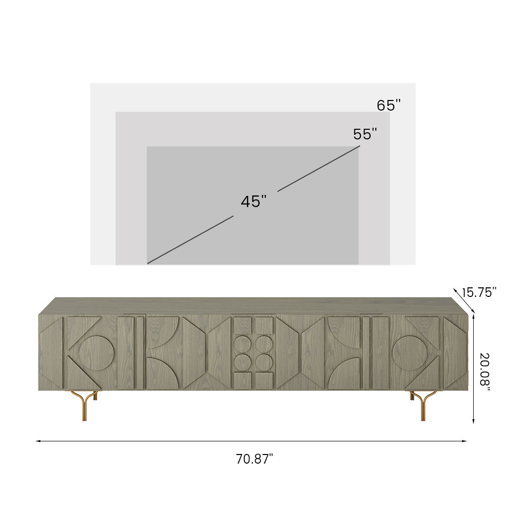 Mid Century Modern Gray MDF TV Stands