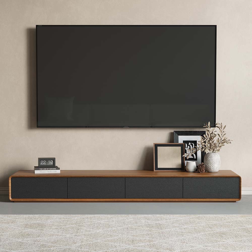 Oak Dark Wood & Black MDF TV Stands