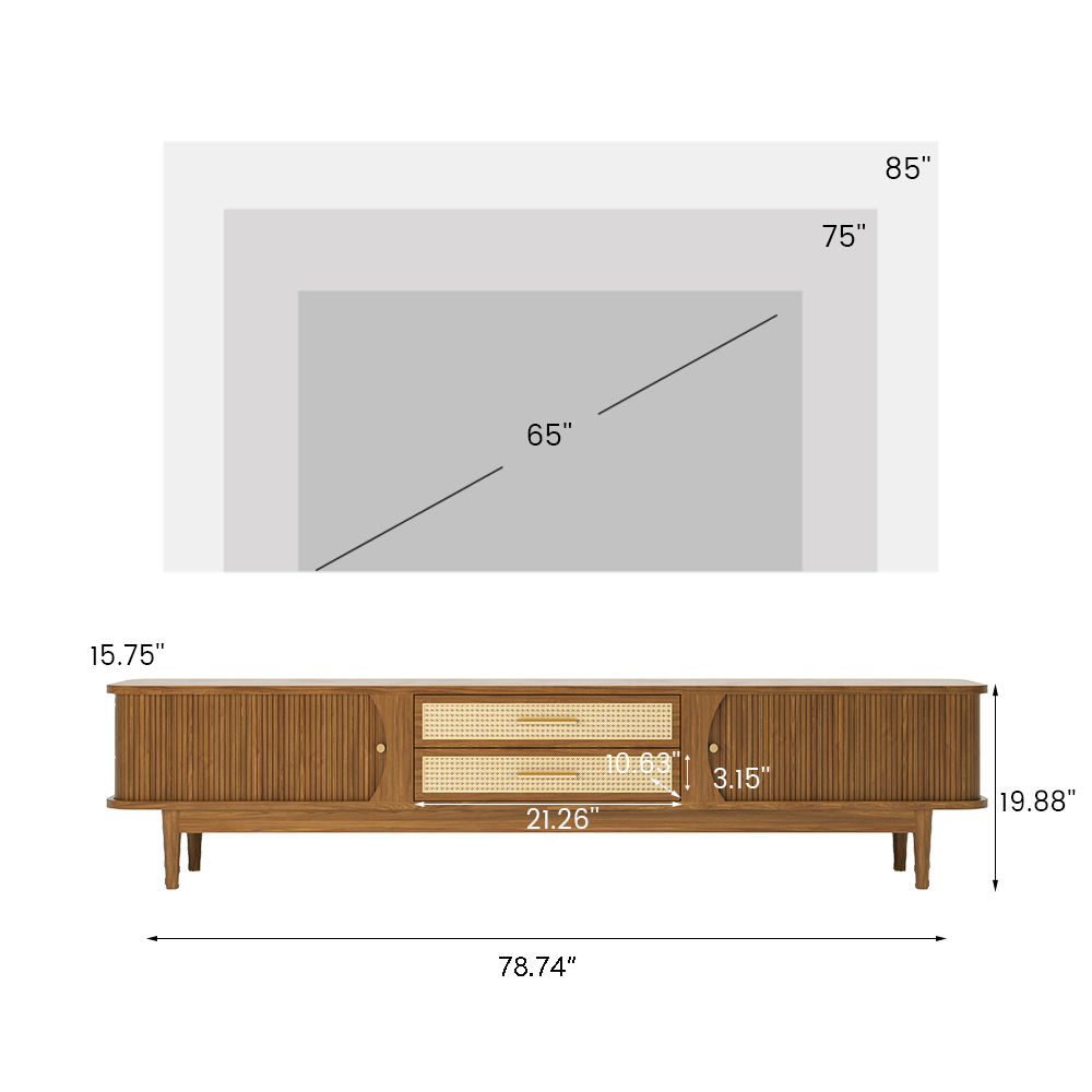 with Storage Walnut Ash Wood TV Stands