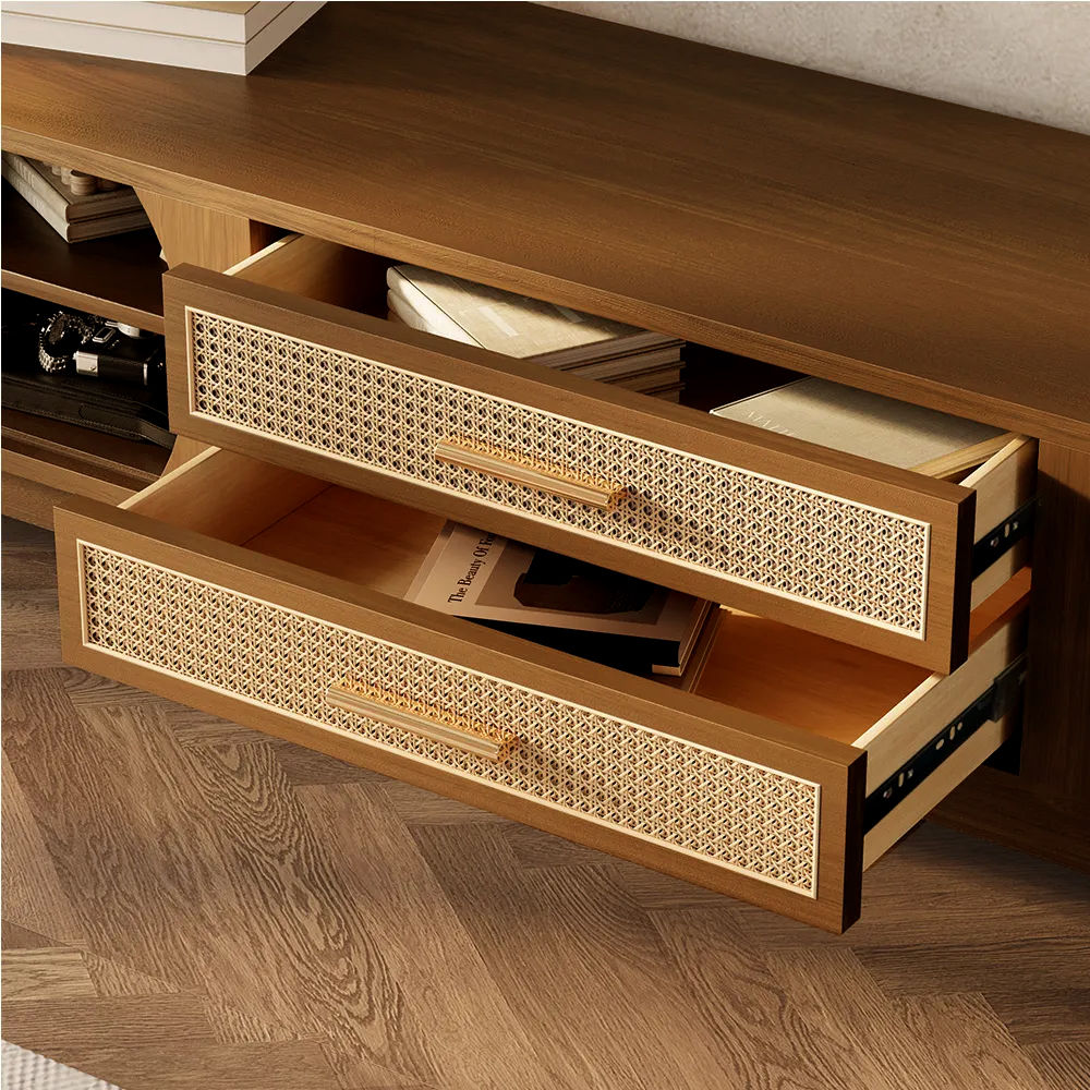 Mid Century Modern Walnut Ash Wood TV Stands