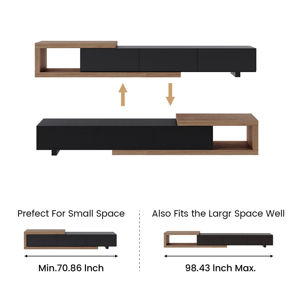 Modern Dark Wood & Black MDF TV Stands