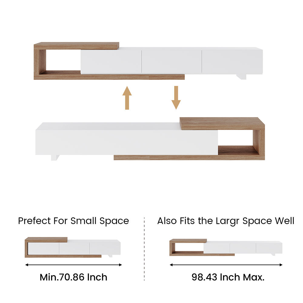 Extendable White MDF TV Stands