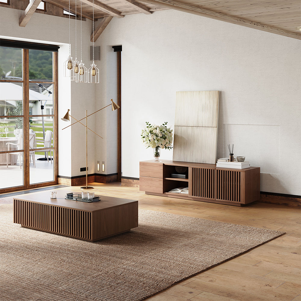 Walnut Color Plywood TV Stands