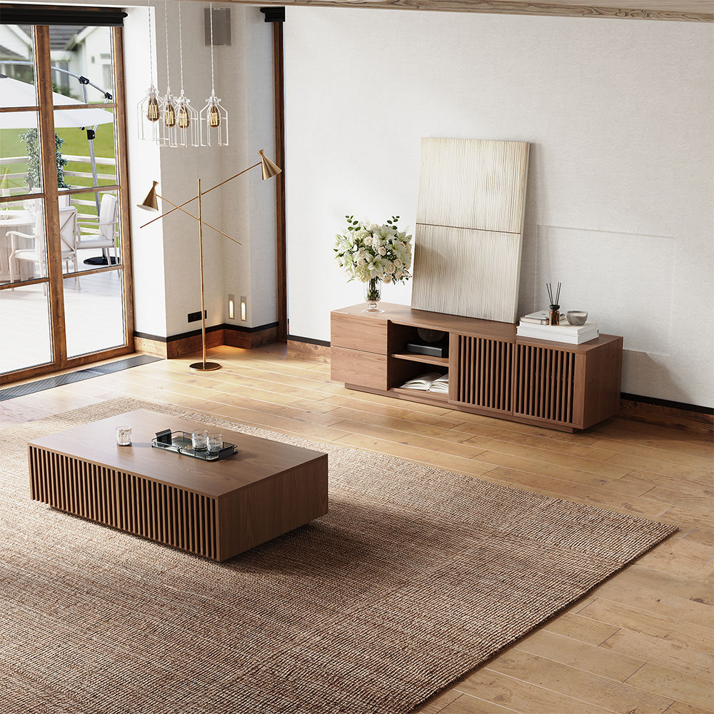 Walnut Color Plywood TV Stands