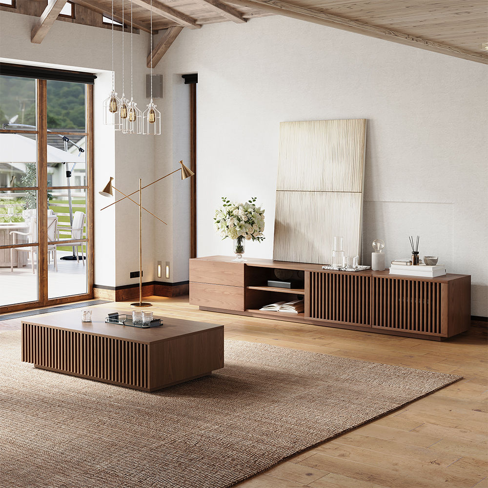 VISION Walnut Color Plywood TV Stands