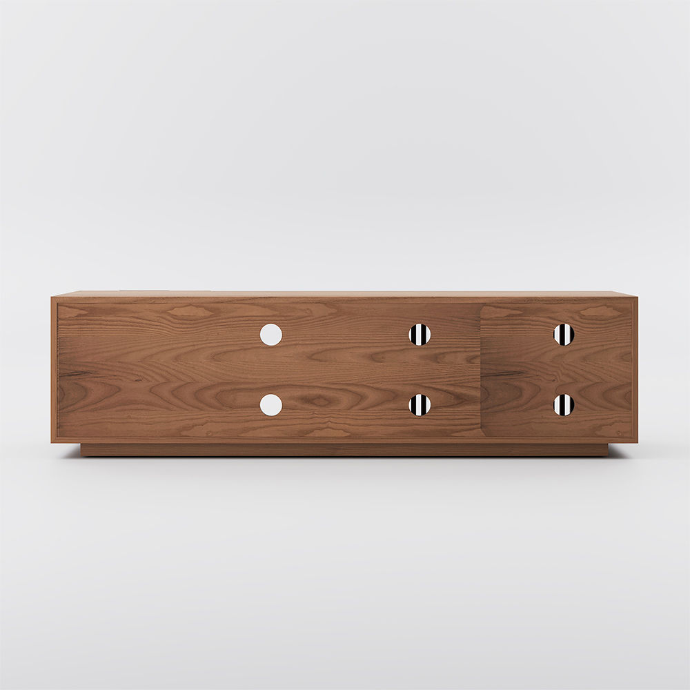 Partly Assemble Walnut Color Plywood TV Stands