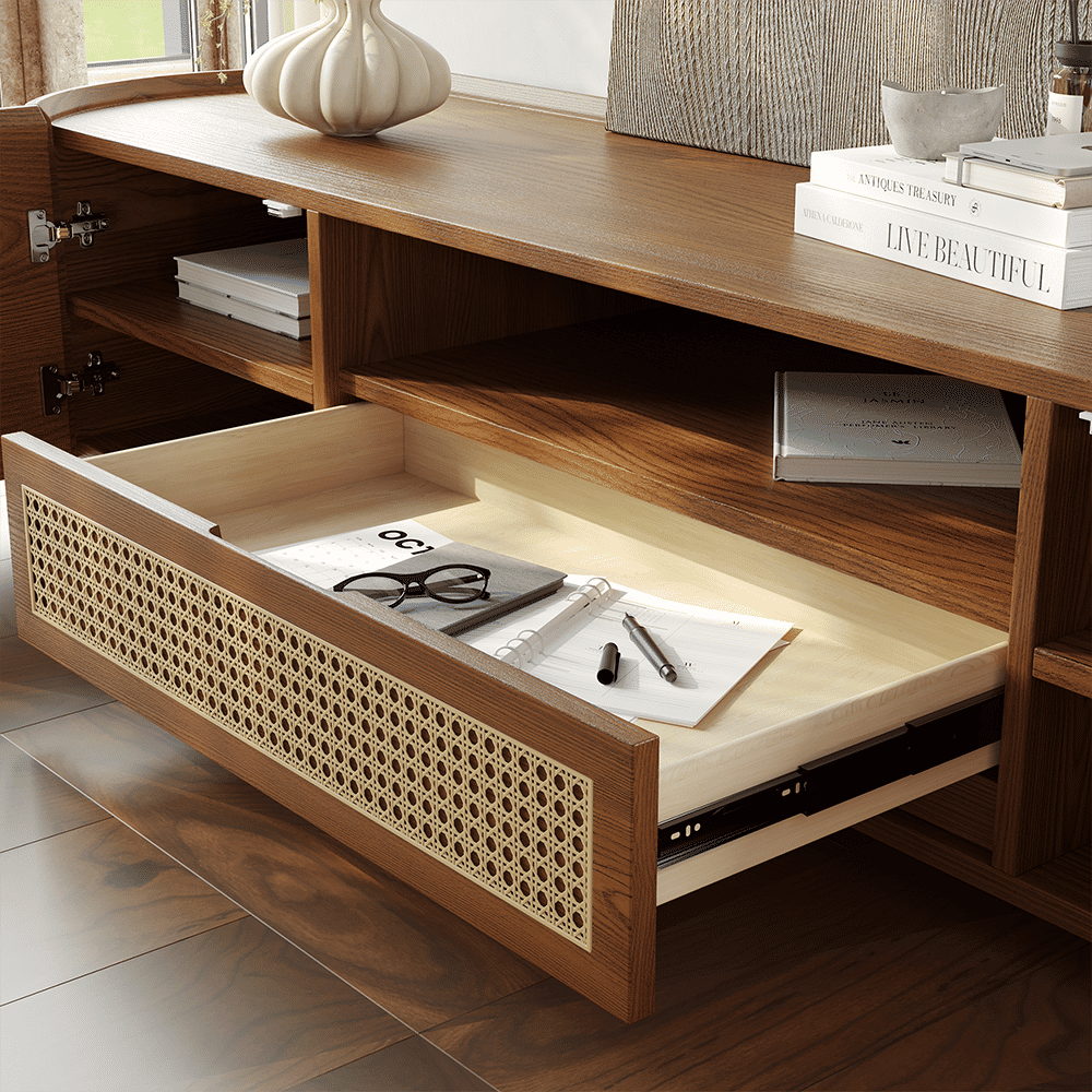 Mid Century Modern Walnut Color Plywood TV Stands