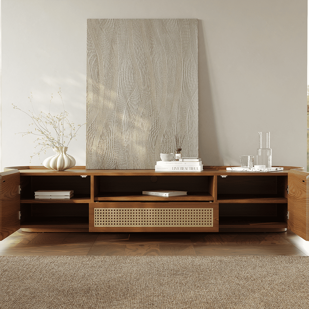 Modern Walnut Color Plywood TV Stands