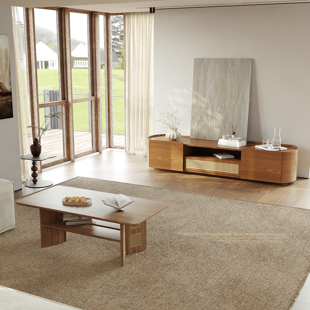 Modern Walnut Color Plywood TV Stands