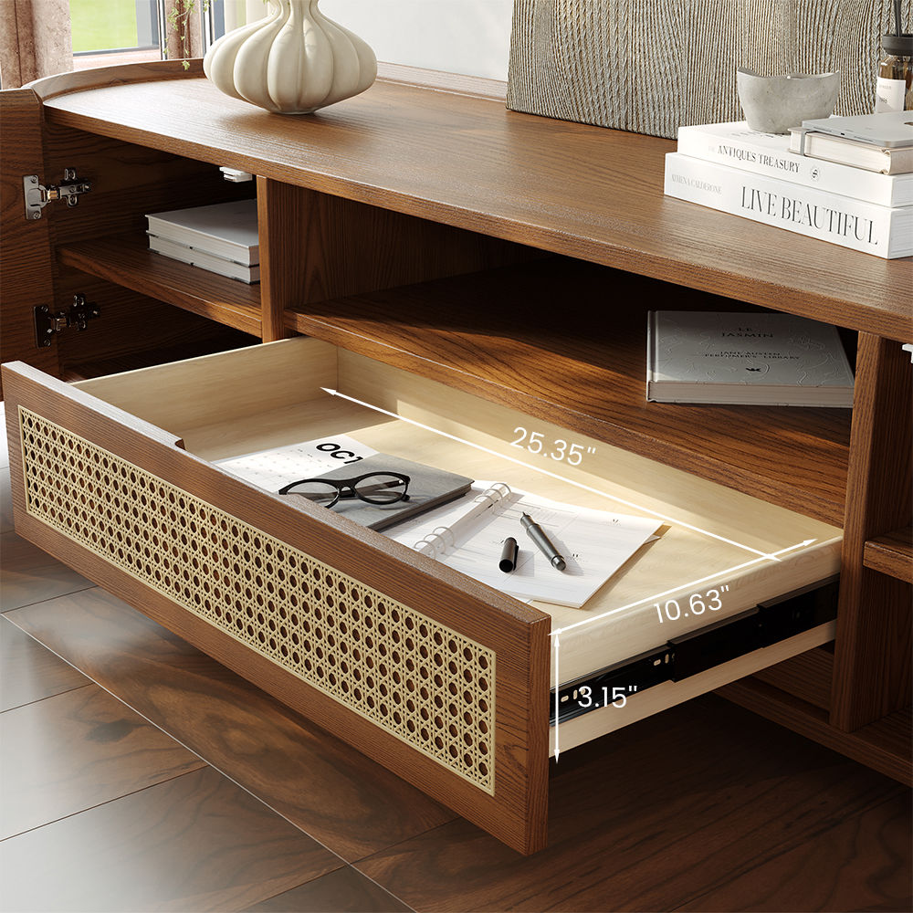 Mid Century Modern Walnut Color Plywood TV Stands