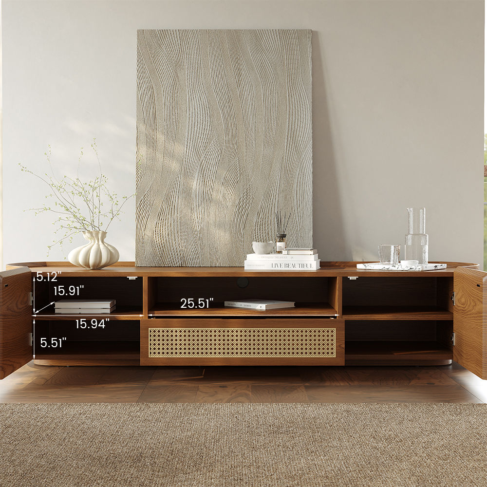 Fully Assemble Walnut Color Plywood TV Stands