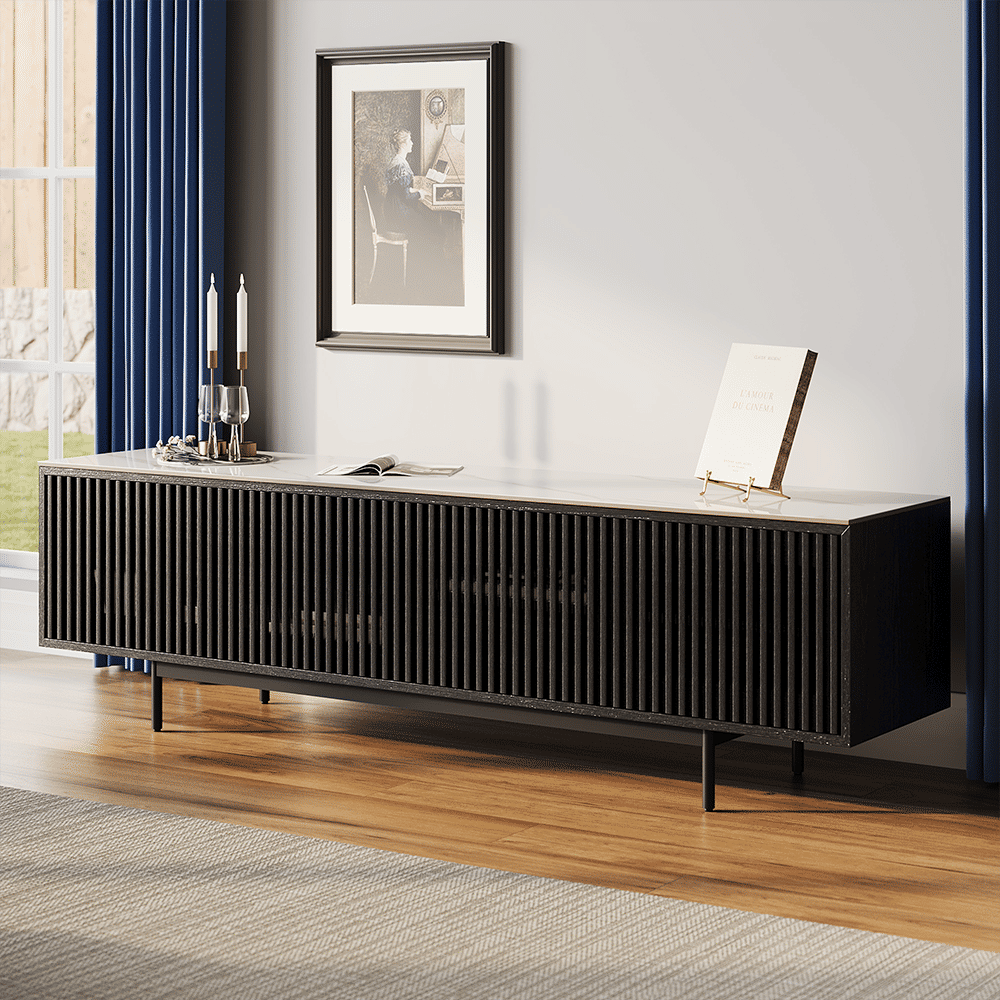 Floor TV Stand Black MDF TV Stands