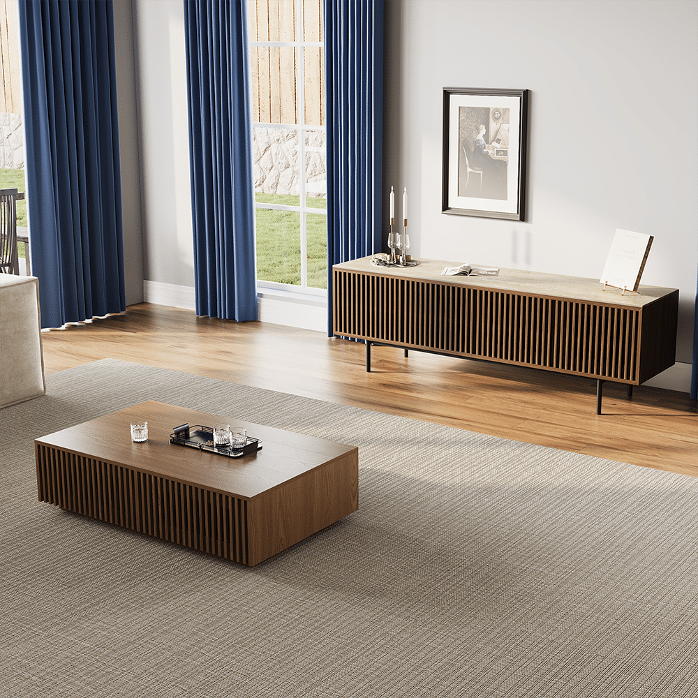 Wood Walnut Color MDF TV Stands