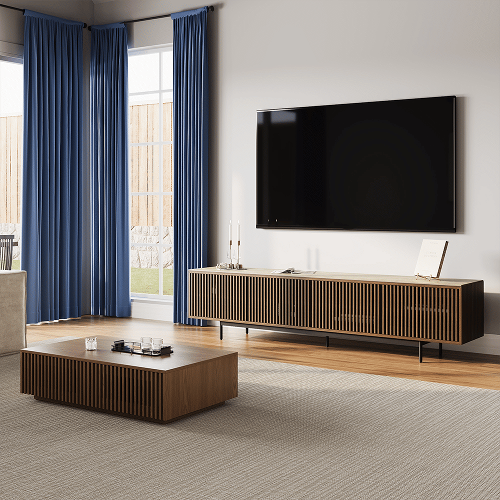 Modern Walnut Color MDF TV Stands