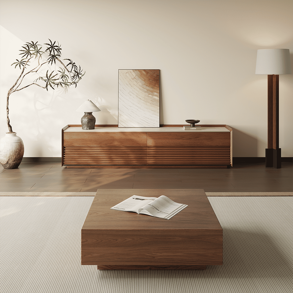 On the Ground Walnut MDF TV Stands