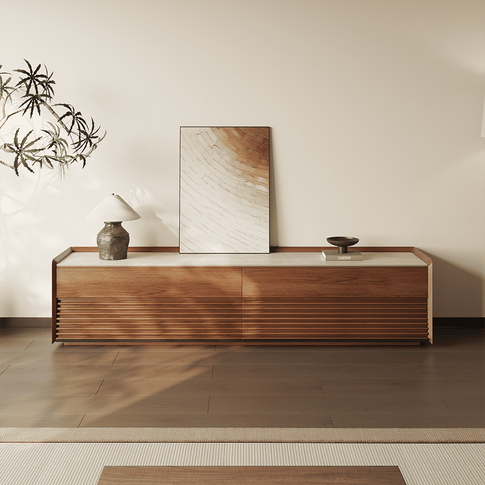 On the Ground Walnut MDF TV Stands