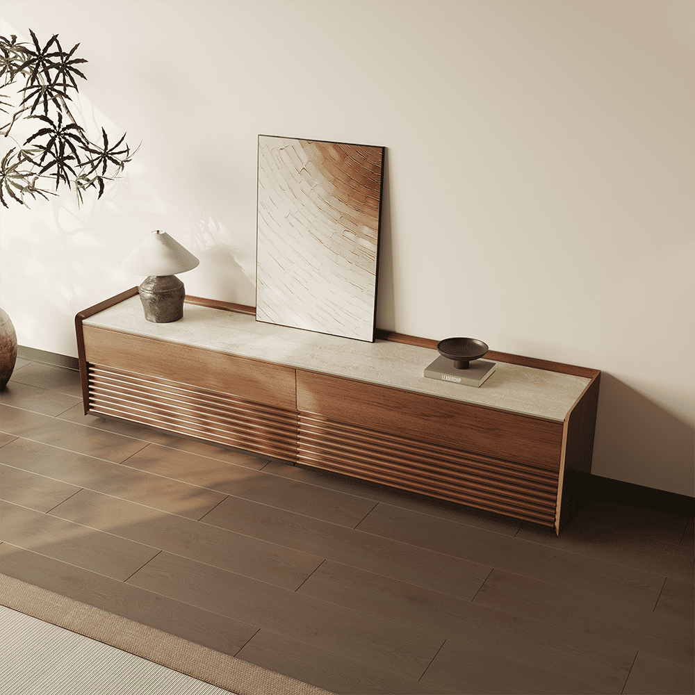 Mid Century Modern Walnut MDF TV Stands