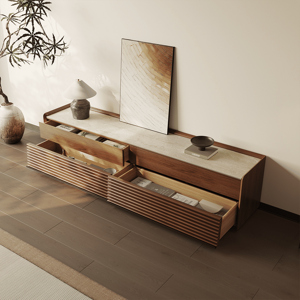 Wood Tabletop Walnut MDF TV Stands