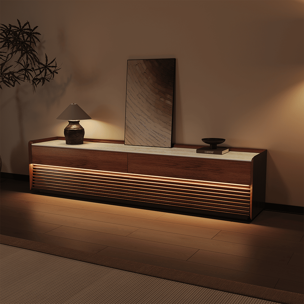 On the Ground Walnut MDF TV Stands